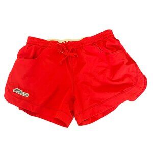 Watermen Women's Aloha Drawstring Swimming Lifeguard Style Shorts, Red, Medium